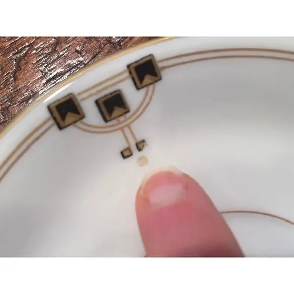 Vintage Victoria Austria Demitasse/Espresso Cup & Saucer, Gold, Black, Set of 10